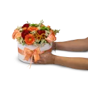 Box oranžových květin